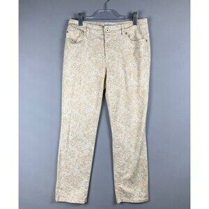 Chicos Platinum jeans Womens Size 6 Small Ankle Skinny Mid Rise Beige